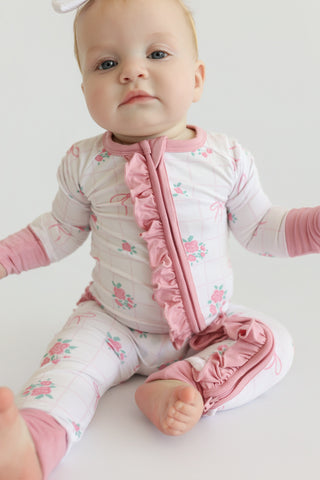 TIED WITH ROSES DREAM RUFFLE ROMPER