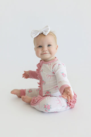 TIED WITH ROSES DREAM RUFFLE ROMPER
