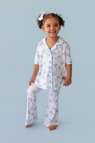 POWDER BLUE POSIE DREAM BOW HAIR CLIPS