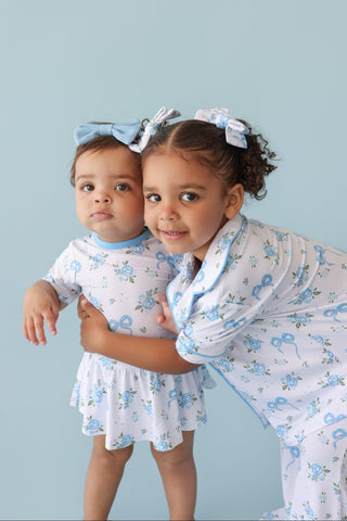 POWDER BLUE POSIE DREAM BOW HAIR CLIPS