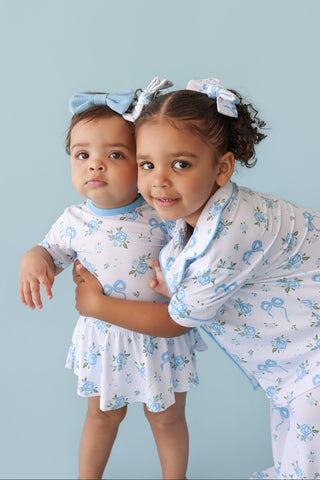 POWDER BLUE POSIE DREAM BODYSUIT DRESS