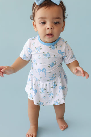 POWDER BLUE POSIE DREAM BODYSUIT DRESS