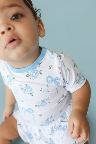 POWDER BLUE POSIE DREAM BODYSUIT DRESS