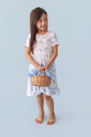 POWDER BLUE POSIE DREAM RUFFLE DRESS