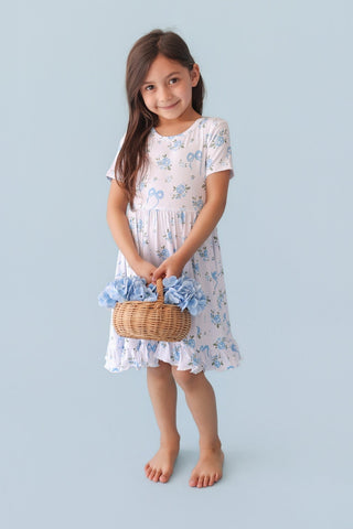 POWDER BLUE POSIE DREAM RUFFLE DRESS