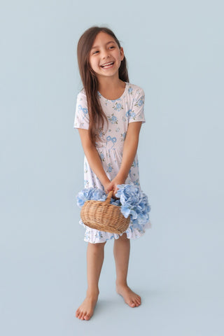 POWDER BLUE POSIE DREAM RUFFLE DRESS