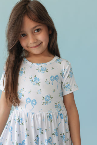 POWDER BLUE POSIE DREAM RUFFLE DRESS