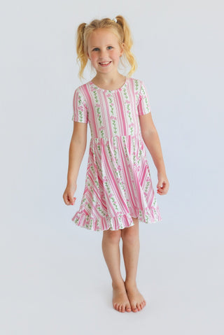FOREVER FLORAL DREAM RUFFLE DRESS