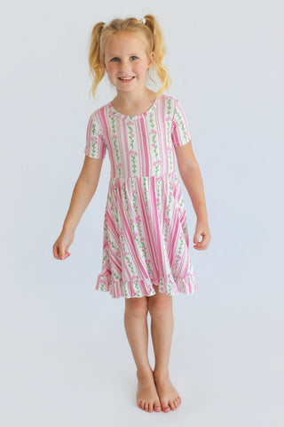 FOREVER FLORAL DREAM RUFFLE DRESS