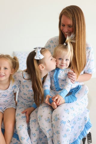 POWDER BLUE POSIE DREAM BOW HAIR CLIPS