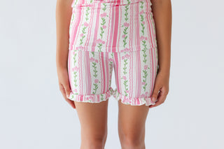 FOREVER FLORAL DREAM RUFFLE SHORT SET