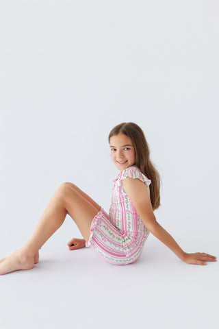 FOREVER FLORAL DREAM RUFFLE SHORT SET