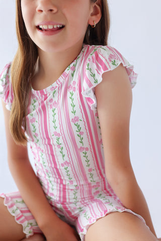 FOREVER FLORAL DREAM RUFFLE SHORT SET