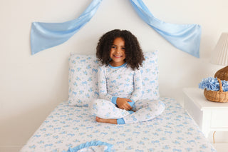 POWDER BLUE POSIE DREAM TWIN SHEET SET