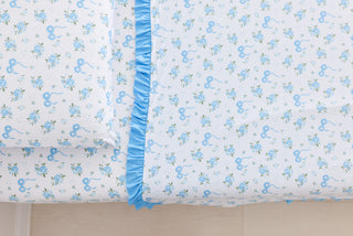 POWDER BLUE POSIE DREAM TWIN SHEET SET