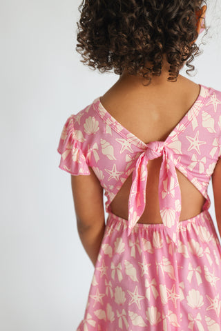COASTAL CHIC DREAM TIE BACK RUFFLE DRESS