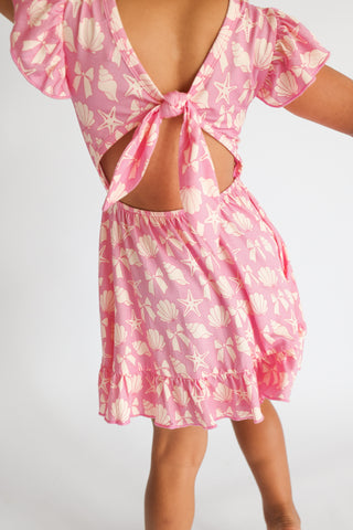 COASTAL CHIC DREAM TIE BACK RUFFLE DRESS