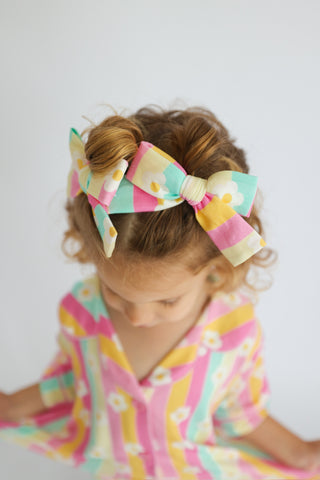 DAISY STRIPE DELIGHT DREAM BOW HAIR CLIPS