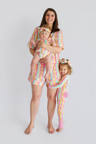 DAISY STRIPE DELIGHT DREAM RUFFLE ROMPER