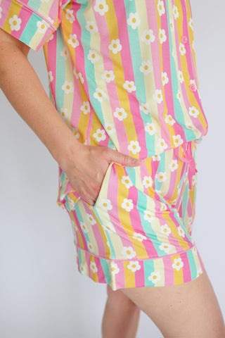 DAISY STRIPE DELIGHT WOMEN’S DREAM SHORT SET