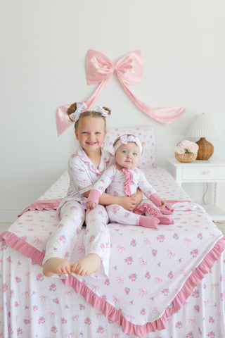 TIED WITH ROSES DREAM TWIN SHEET SET