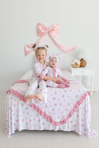 TIED WITH ROSES DREAM TWIN SHEET SET