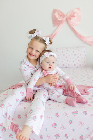 TIED WITH ROSES DREAM TWIN SHEET SET