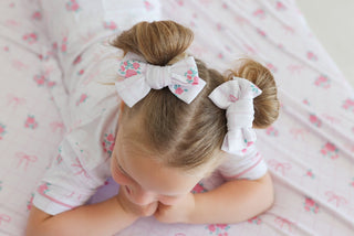TIED WITH ROSES DREAM BOW HAIR CLIPS