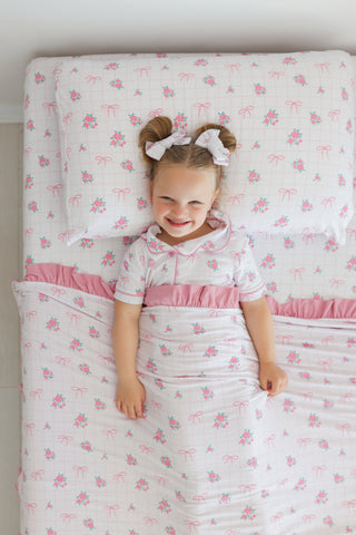 TIED WITH ROSES DREAM TWIN SHEET SET