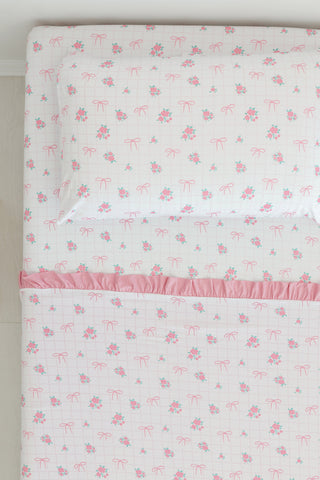 TIED WITH ROSES DREAM TWIN SHEET SET
