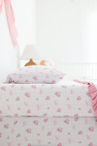 TIED WITH ROSES DREAM TWIN SHEET SET
