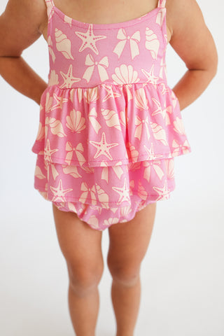COASTAL CHIC DREAM RUFFLED BUBBLE ROMPER