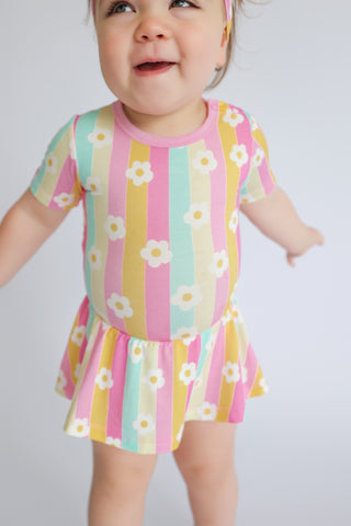DAISY STRIPE DELIGHT DREAM BODYSUIT DRESS