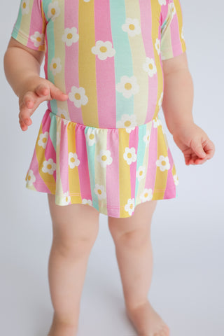 DAISY STRIPE DELIGHT DREAM BODYSUIT DRESS