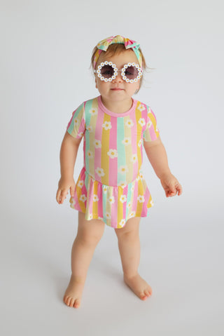 DAISY STRIPE DELIGHT DREAM BODYSUIT DRESS