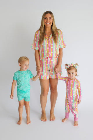 DAISY STRIPE DELIGHT DREAM RUFFLE ROMPER