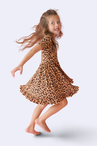 LEOPARD DREAM RUFFLE DRESS