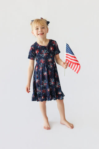 RED, WHITE & BOOM DREAM RUFFLE DRESS