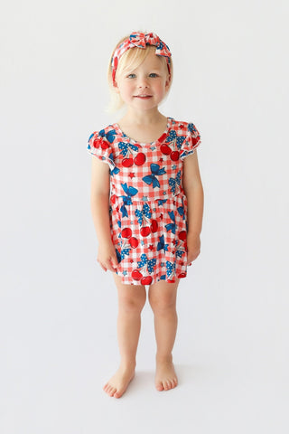 STAR-SPANGLED CHERRIES DREAM CAP SLEEVE BODYSUIT DRESS