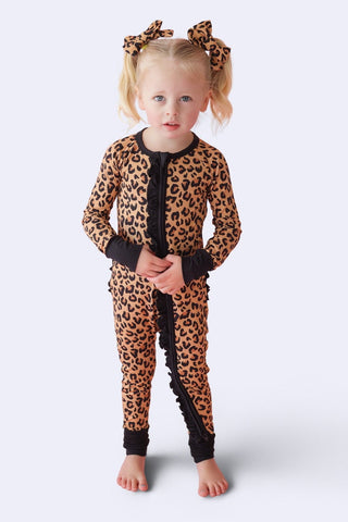 LEOPARD DREAM RUFFLE ROMPER