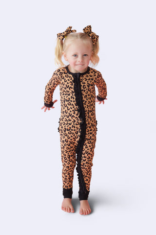 LEOPARD DREAM RUFFLE ROMPER