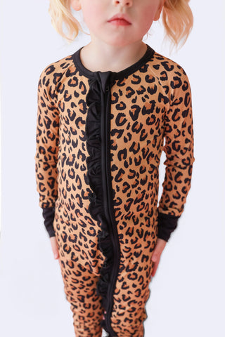 LEOPARD DREAM RUFFLE ROMPER
