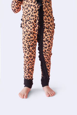 LEOPARD DREAM RUFFLE ROMPER