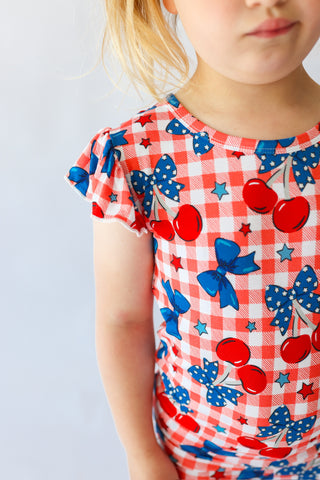 STAR-SPANGLED CHERRIES DREAM RUFFLE SHORT SET