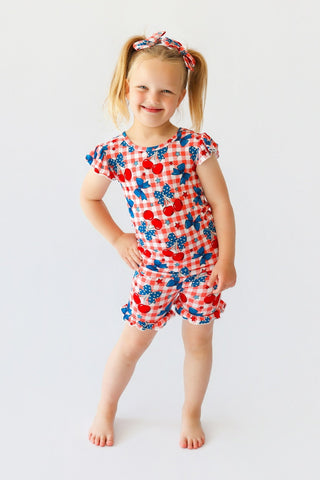 STAR-SPANGLED CHERRIES DREAM RUFFLE SHORT SET
