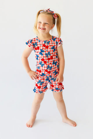 STAR-SPANGLED CHERRIES DREAM RUFFLE SHORT SET