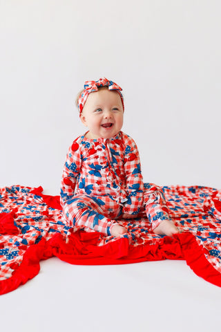 STAR-SPANGLED CHERRIES DREAM RUFFLE ROMPER