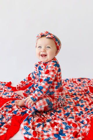 STAR-SPANGLED CHERRIES DREAM RUFFLE ROMPER