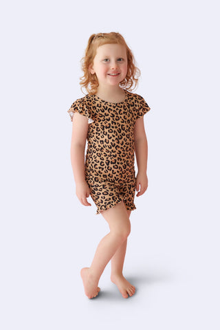LEOPARD DREAM RUFFLE SHORT SET