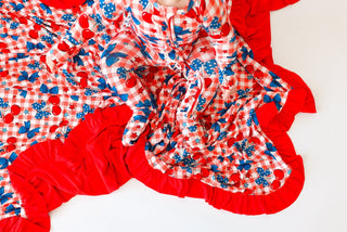 STAR-SPANGLED CHERRIES DREAM RUFFLE ROMPER
